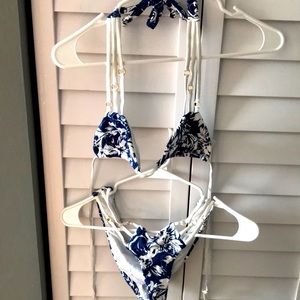 Gorgeous blue and white Beach Bunny bathing suit